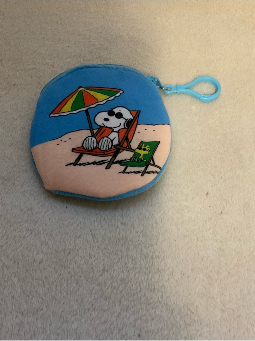 Blue Snoopy Beach Mini Bag - Cute Coin Pouch